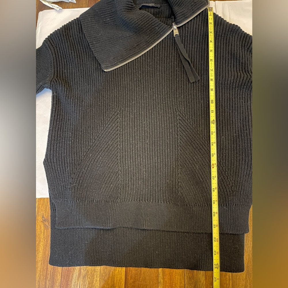 AllSaints black zip funnel neck wool blend sweater - Picture 9 of 10